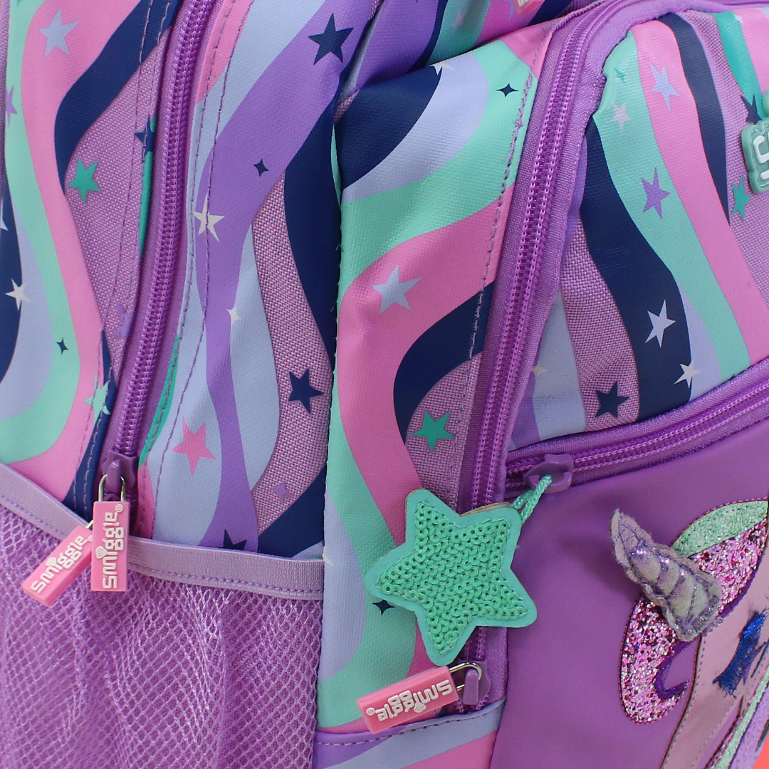 Smiggle Backpack Unicorn Design 17 Inches – Purple