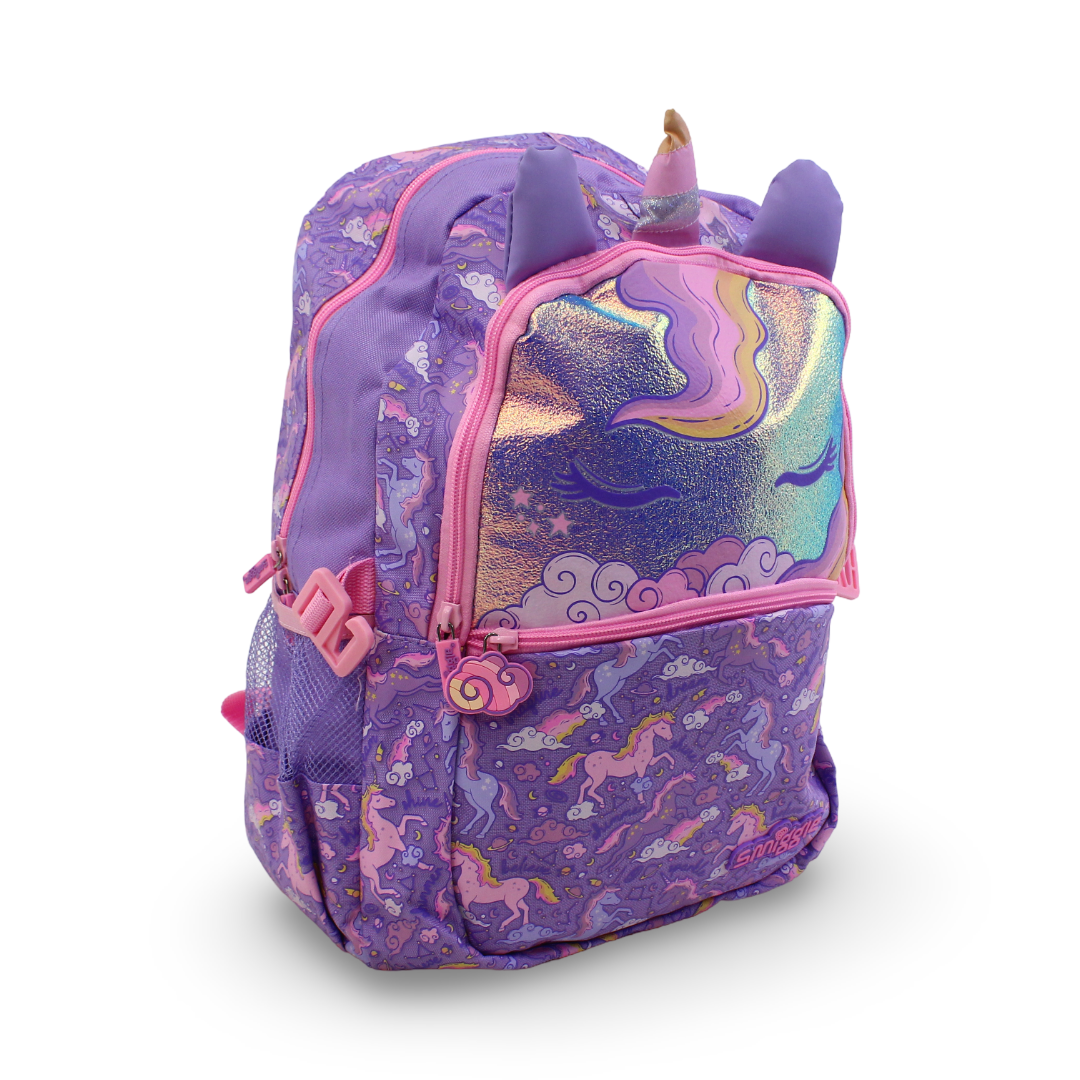 Smiggle Backpack Unicorn Design 17 Inches – Purple & Pink