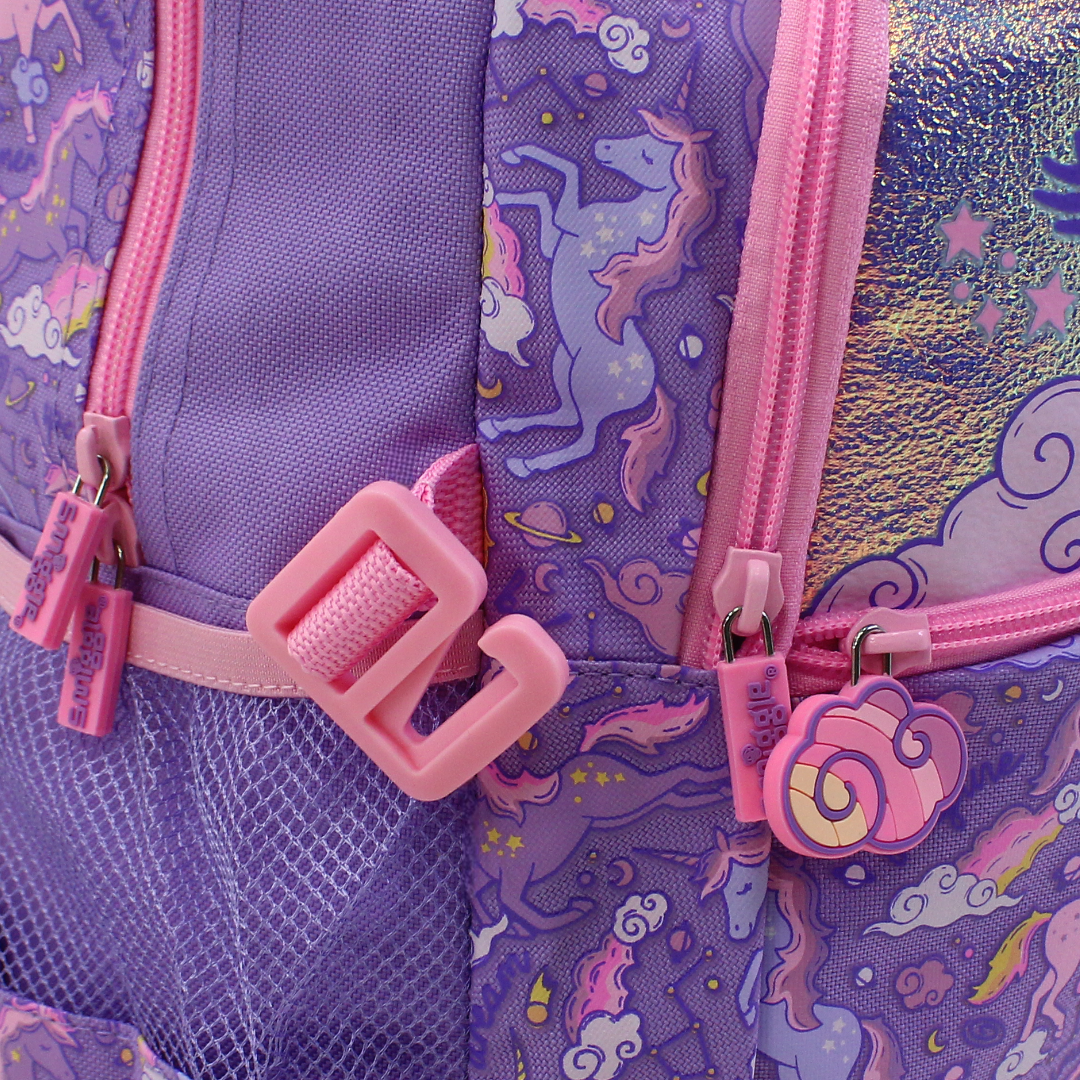 Smiggle Backpack Unicorn Design 17 Inches – Purple & Pink