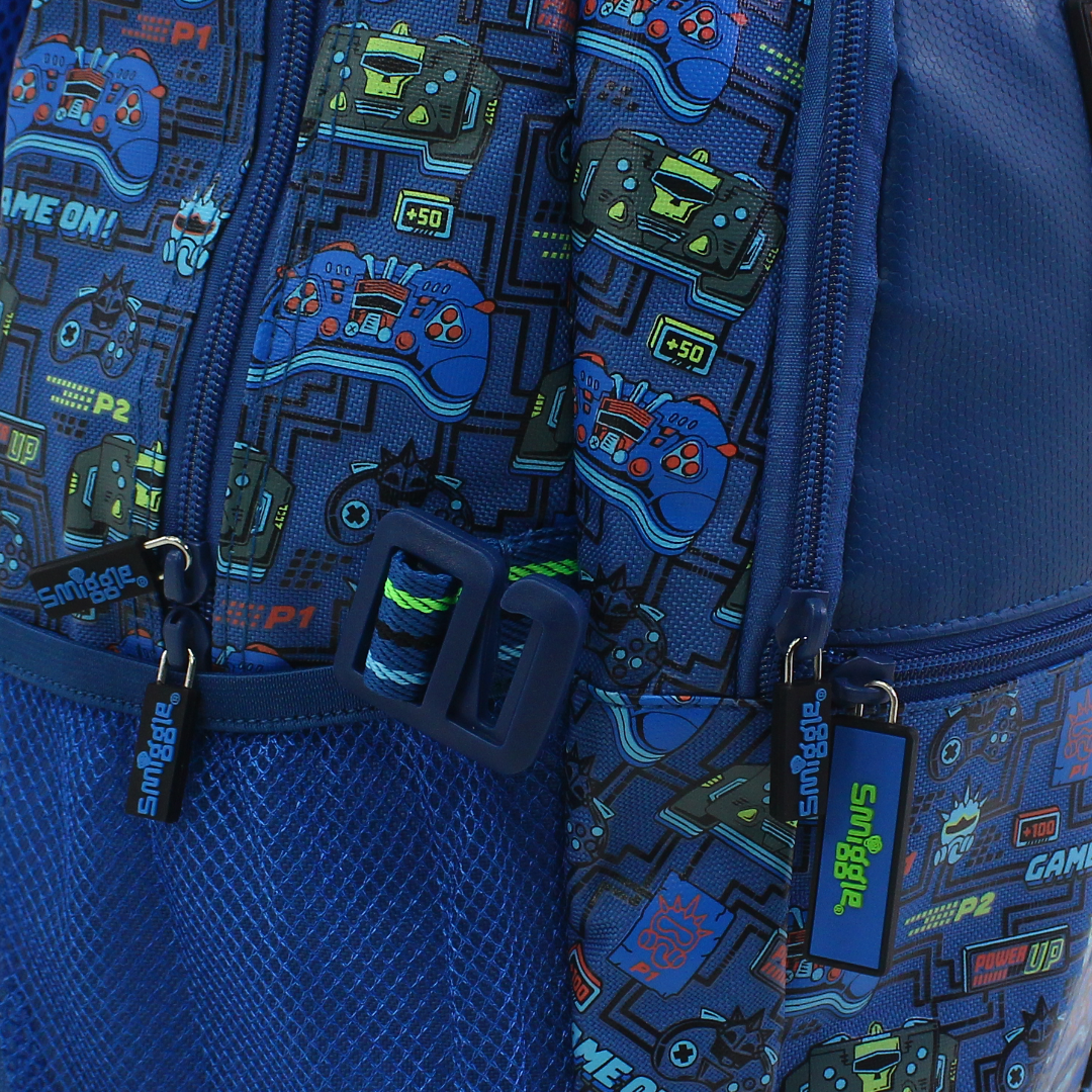Smiggle Backpack Game on Design 17 Inches – Blue