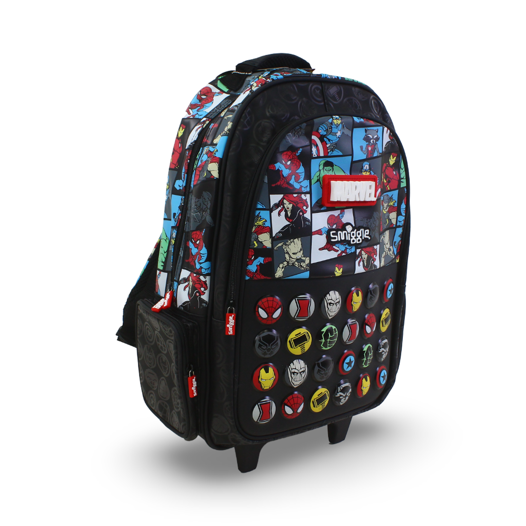 Smiggle Trolley Bag Avengers Design 18 Inches – Black