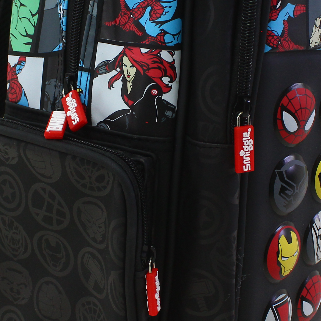 Smiggle Trolley Bag Avengers Design 18 Inches – Black