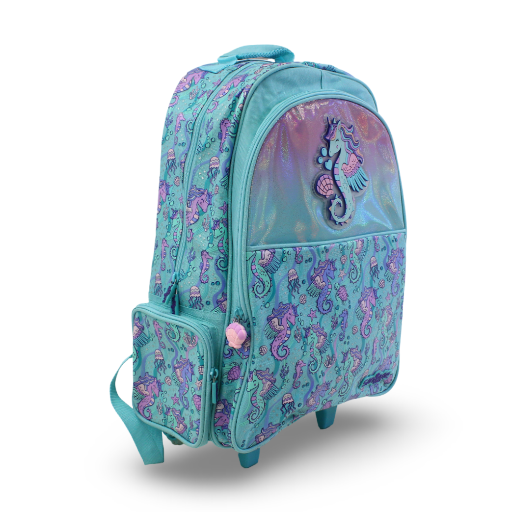 Smiggle Trolley Bag Seahorse Design 18 Inches – Aqua