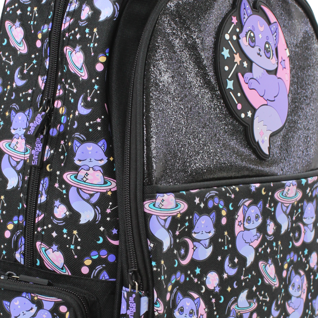 Smiggle Trolley Bag Cat in Space Design 18 Inches – Black