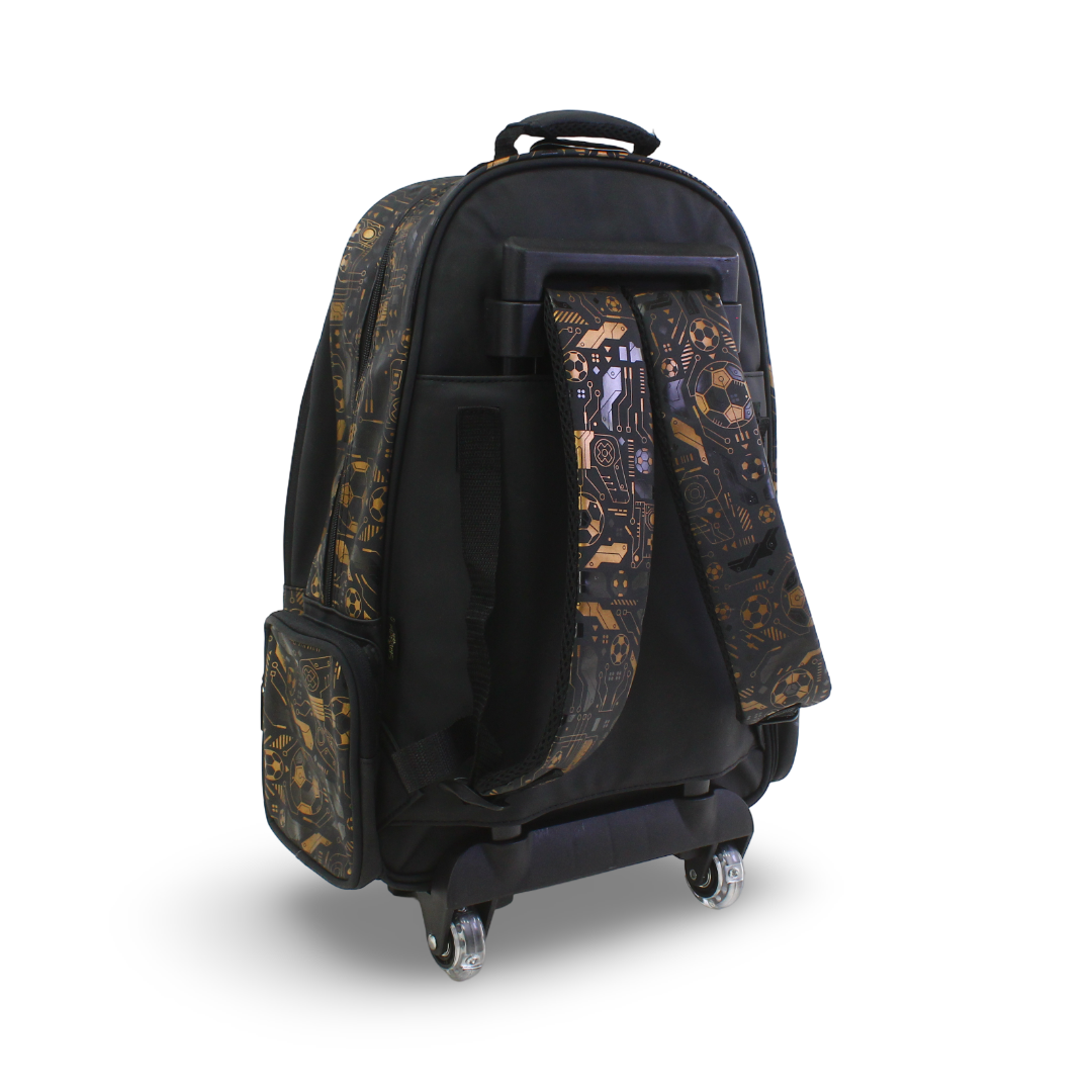 Smiggle Trolley Bag Football Design 18 Inches – Black & Gold
