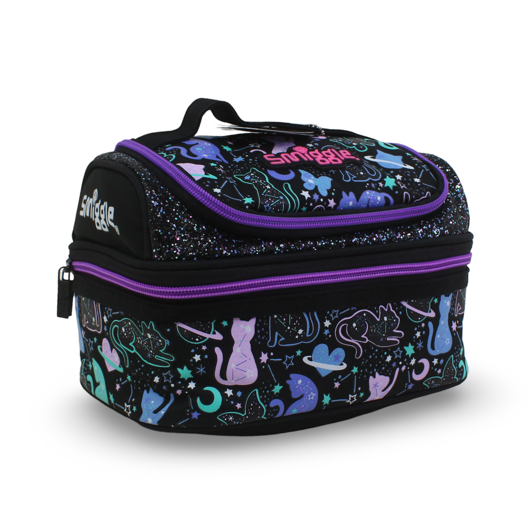 Smiggle Lunch Bag Cats and Stars Design – Black