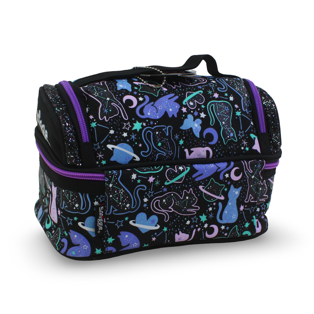 Smiggle Lunch Bag Cats and Stars Design – Black