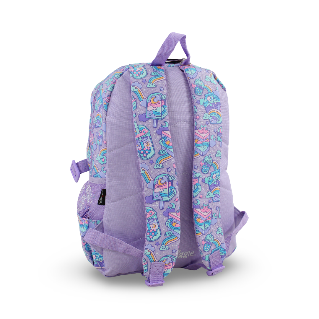 Golden Bag Backpack Purple Boba Tea Pastel Design 17 Inches – Purple