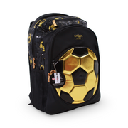 Golden Bag Backpack Football Design 17 Inches – Gold & Black