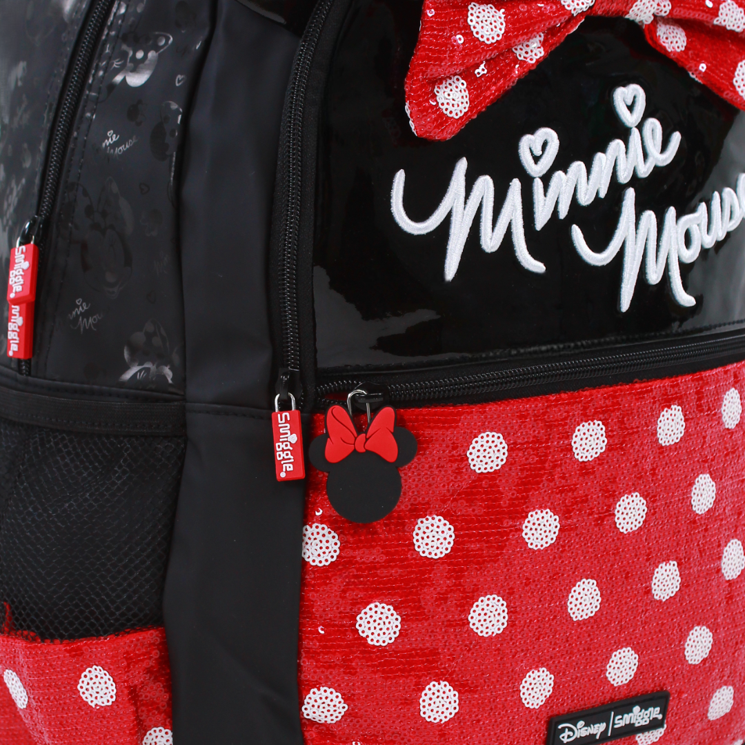 Golden Bag Backpack Minnie Mouse Design 17 Inches – Red & Black