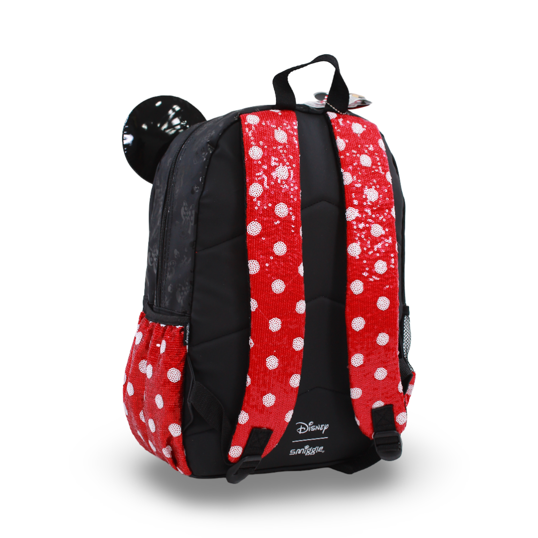 Golden Bag Backpack Minnie Mouse Design 17 Inches – Red & Black