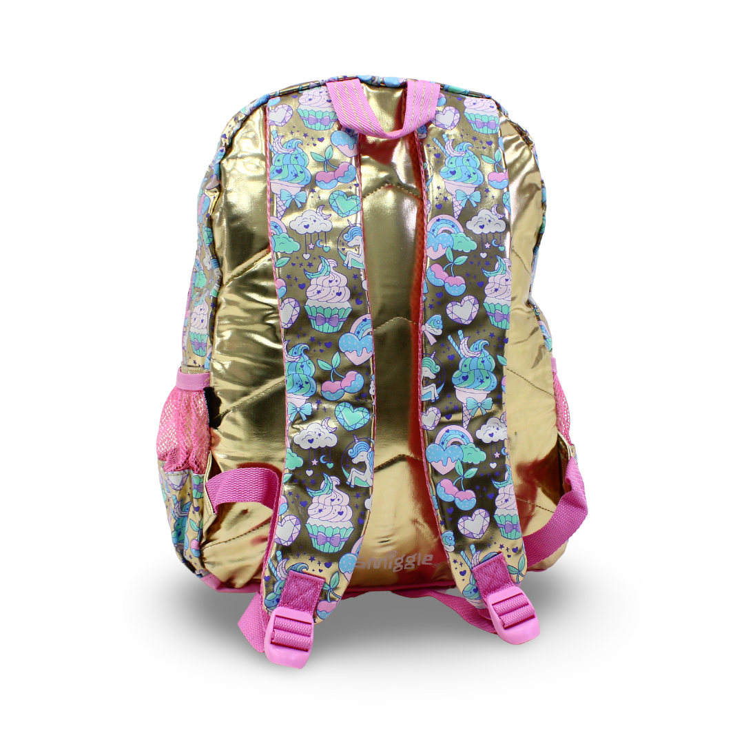 Golden Bag Backpack Football Design 17 Inches – Gold