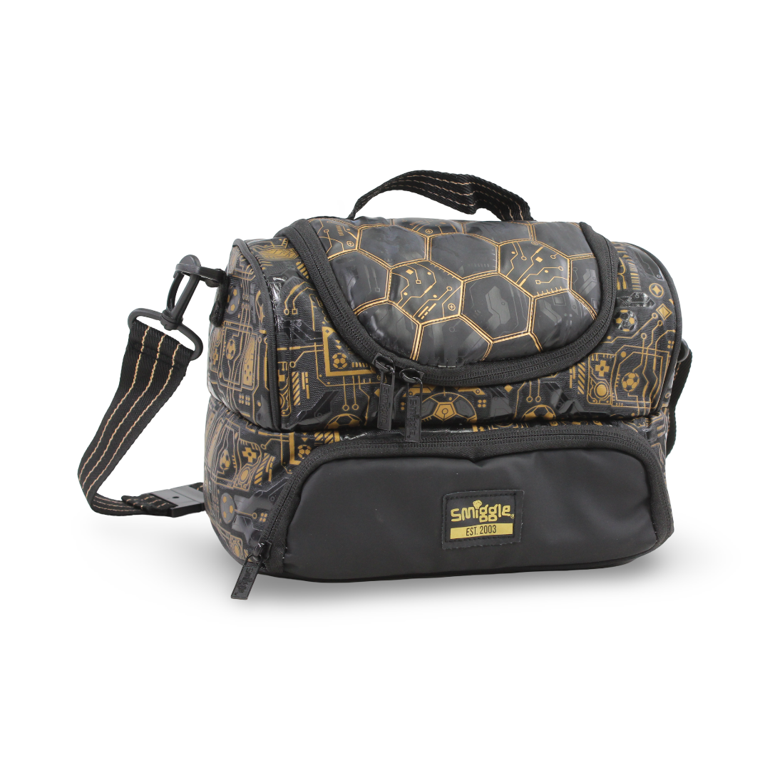 Golden Bag Lunch Bag Football Design – Black