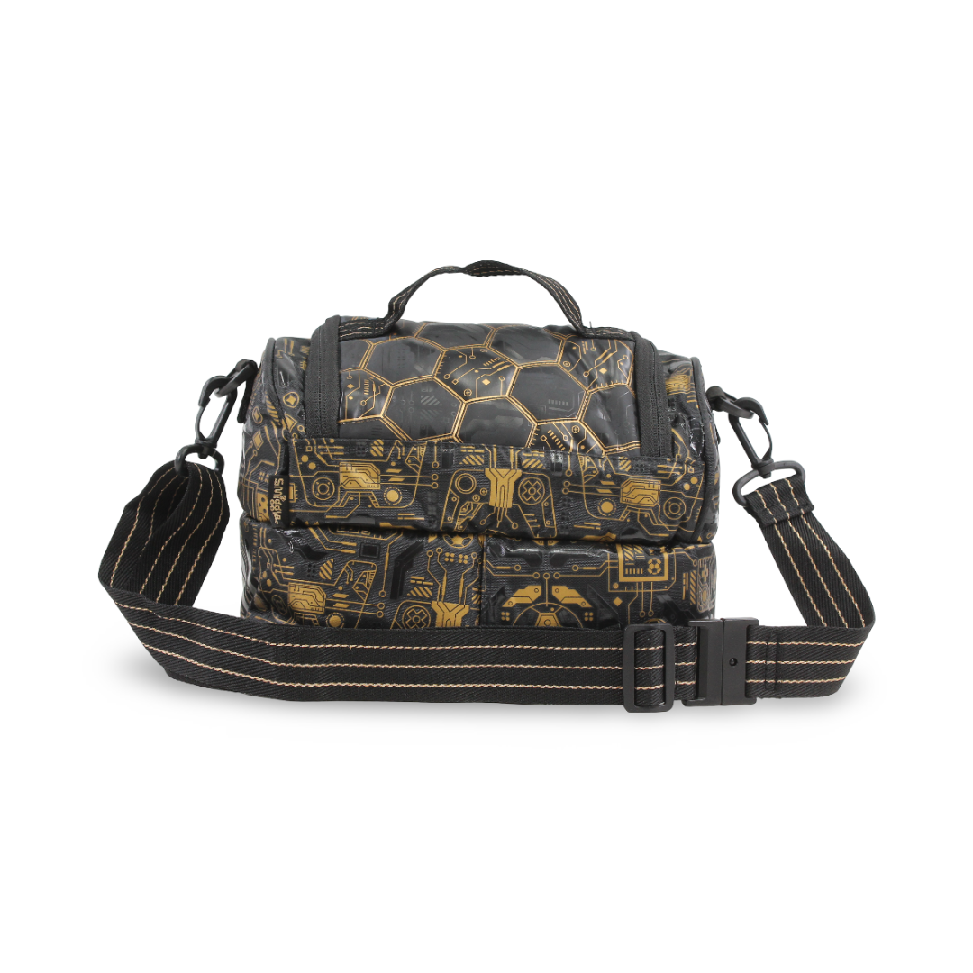 Golden Bag Lunch Bag Football Design – Black