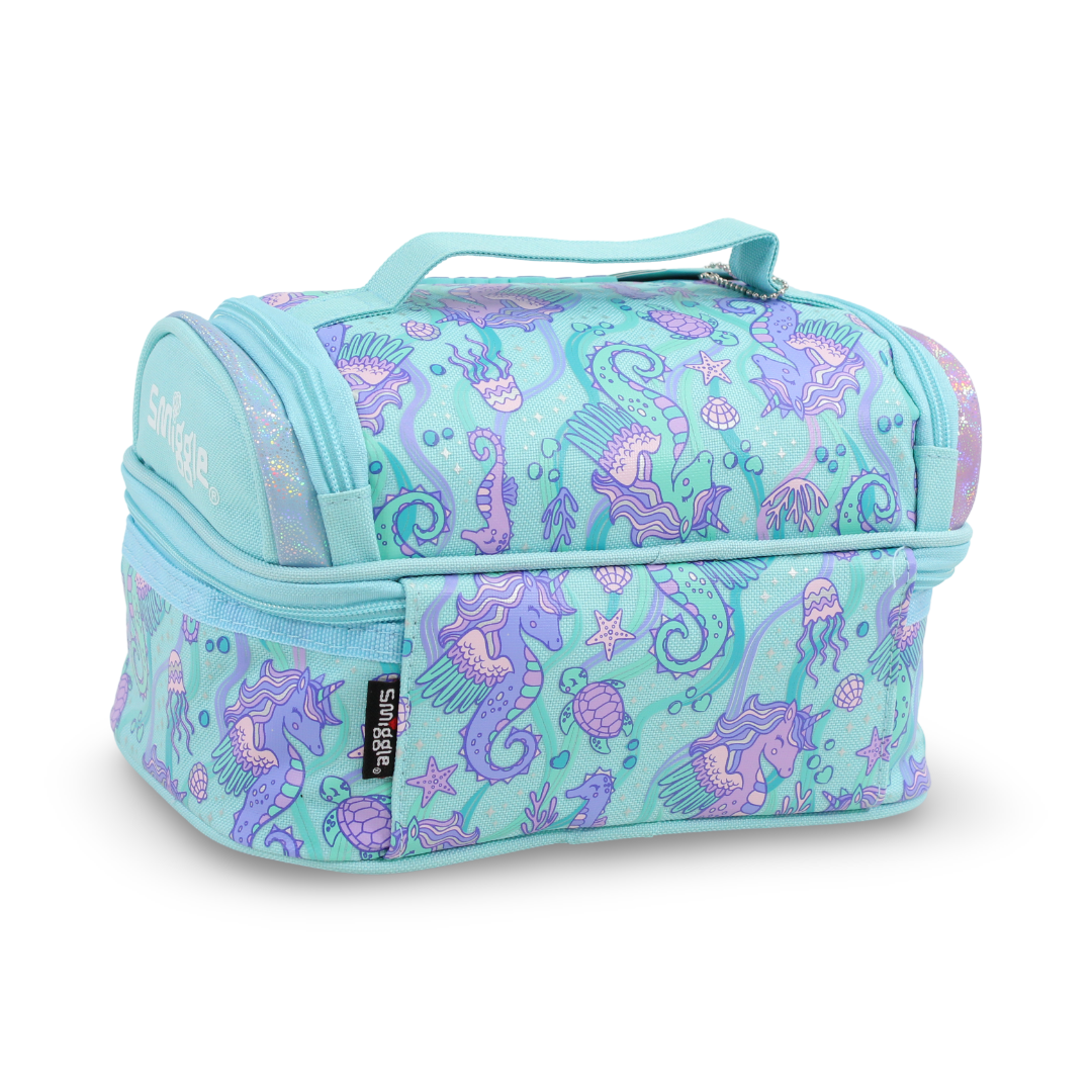 Golden Bag Lunch Bag Seahorse Design – Aqua