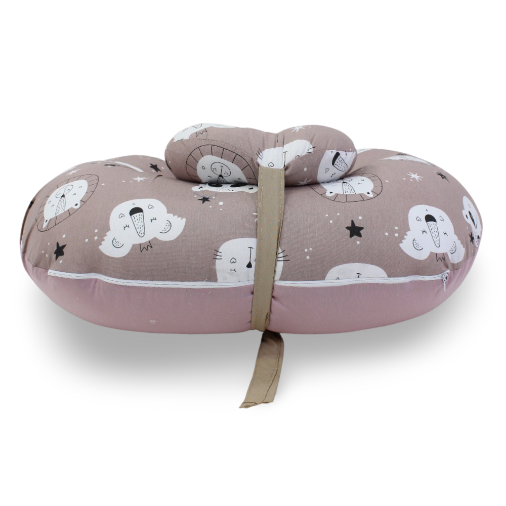 Nursing Pillow – Dusty Pink with Animals Print
