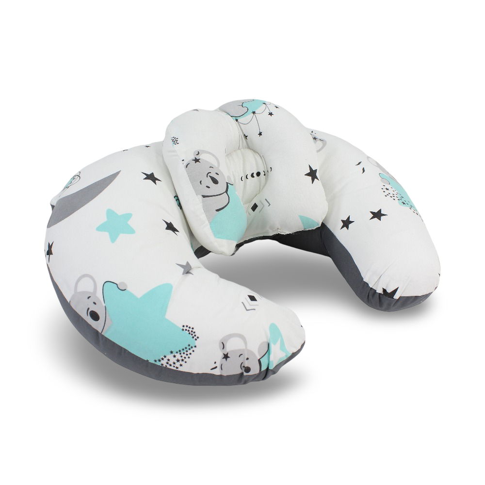 Nursing Pillow – Grey with Koala and Crescent Print - Baby Essentials - Your Baby