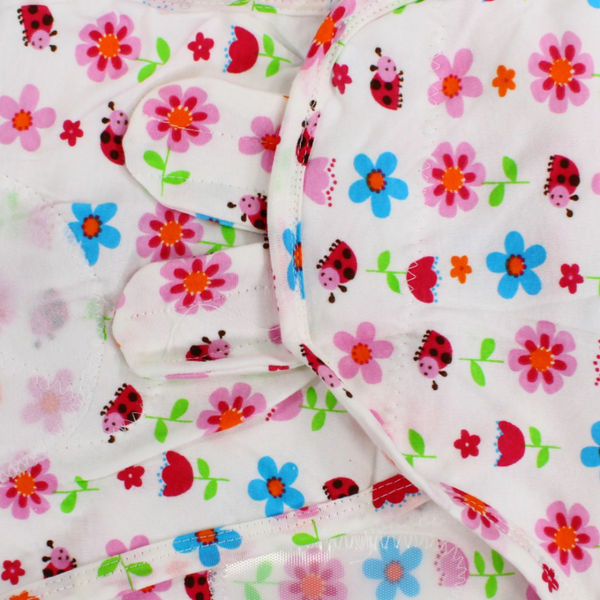 Kolaco Cotton Baby Swaddle – Off-White Floral Design