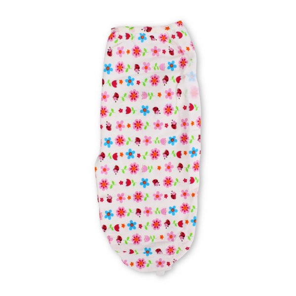 Kolaco Cotton Baby Swaddle – Off-White Floral Design