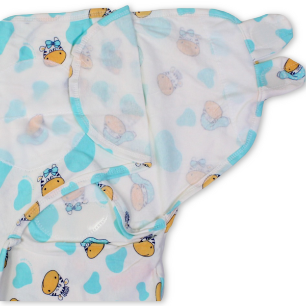 Kolaco Cotton Baby Swaddle – Off-White Cow Heads Print