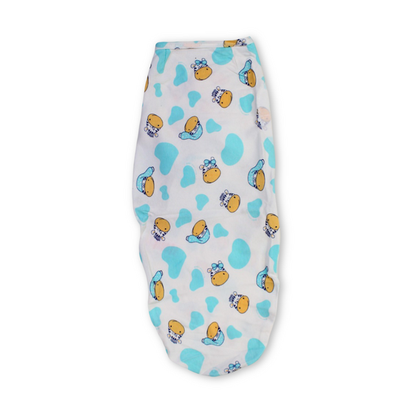 Kolaco Cotton Baby Swaddle – Off-White Cow Heads Print