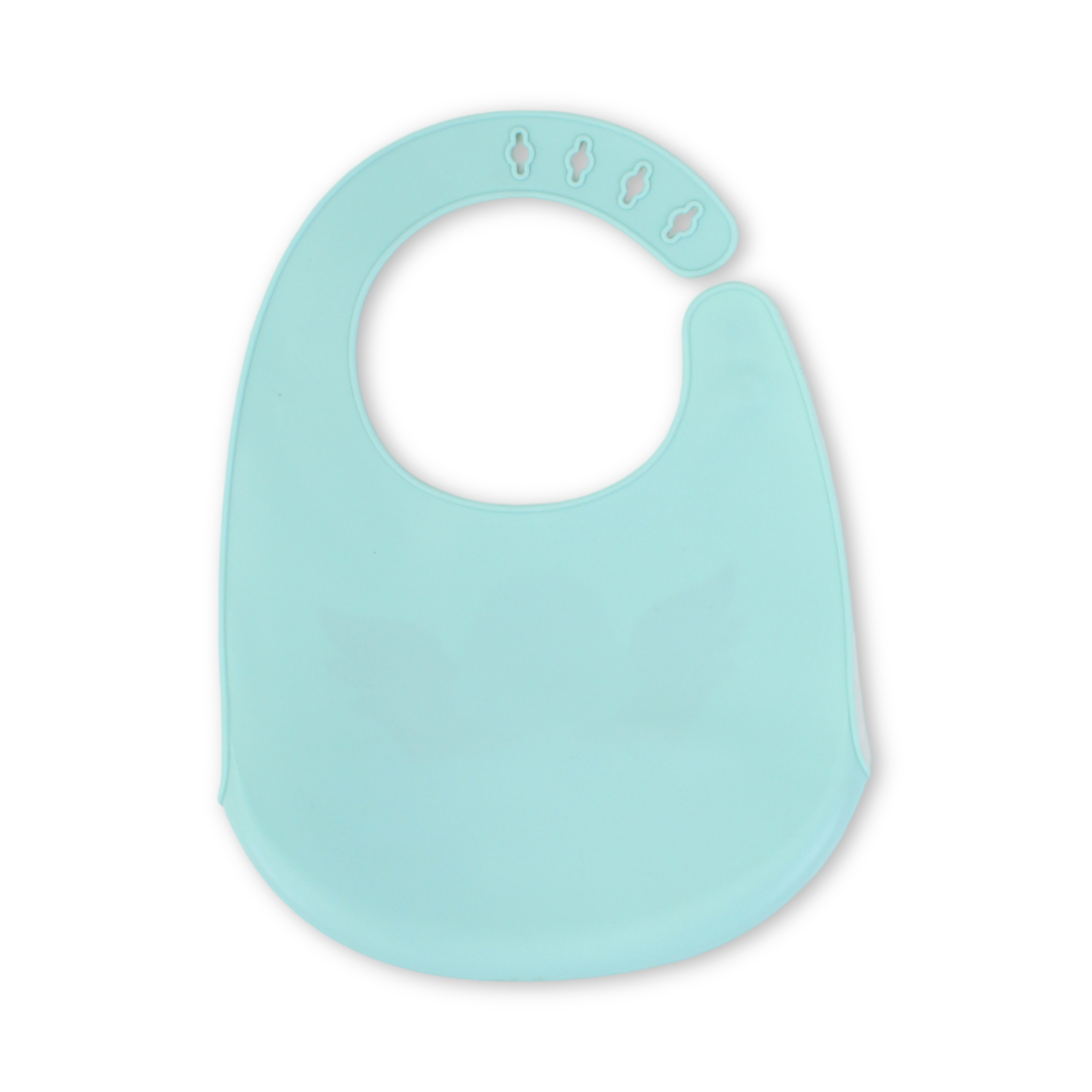Silicone Baby Bib – Aqua with Duck Print
