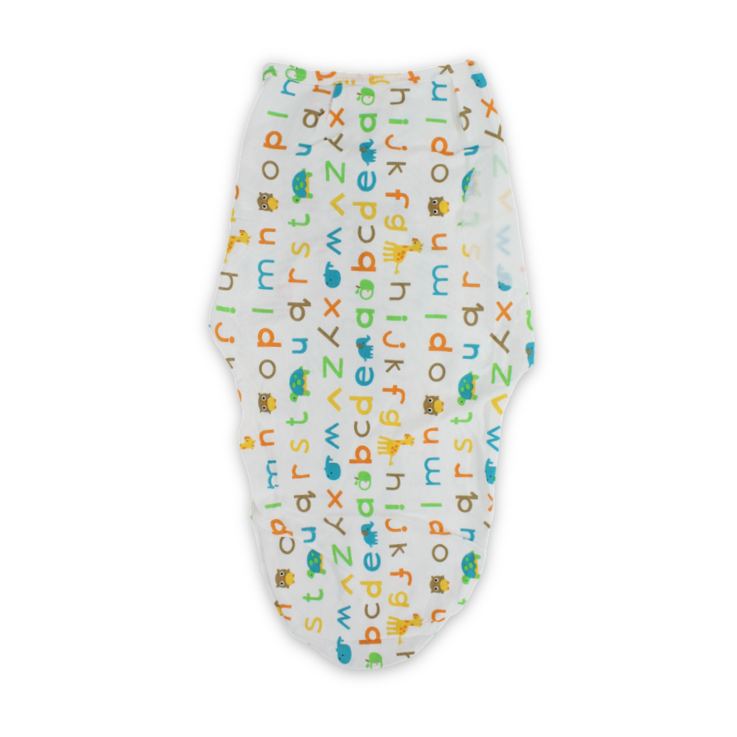 Kolaco Swaddle Wrap – Off-White with Alphabet and Animals Print