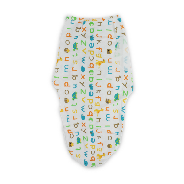 Kolaco Swaddle Wrap – Off-White with Alphabet and Animals Print