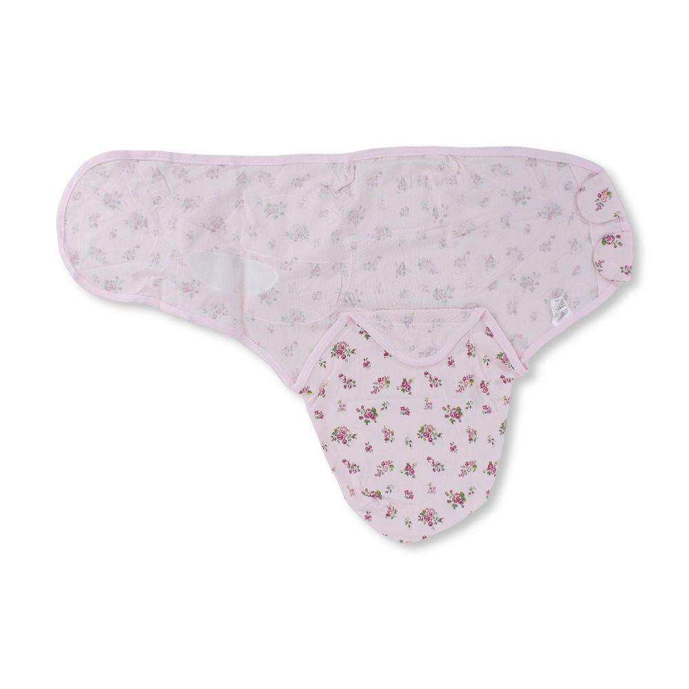 Unisex Baby Swaddle – Pink with Floral Print