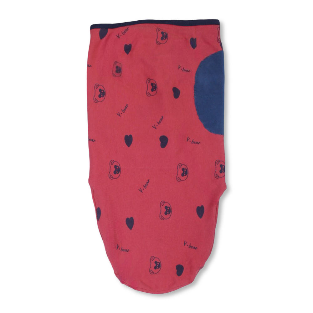 Unisex Baby Swaddle – Red with Bears Print