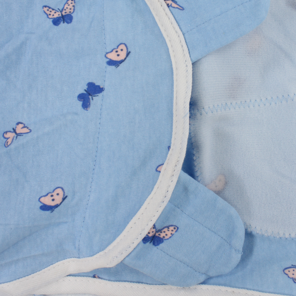 Unisex Baby Swaddle – Baby Blue with Butterflies Print