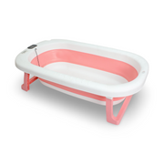 Silicone Baby Bathtub with Thermometer – Pink