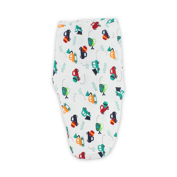 Cotton Baby Swaddle – Off-White with Equipment Print