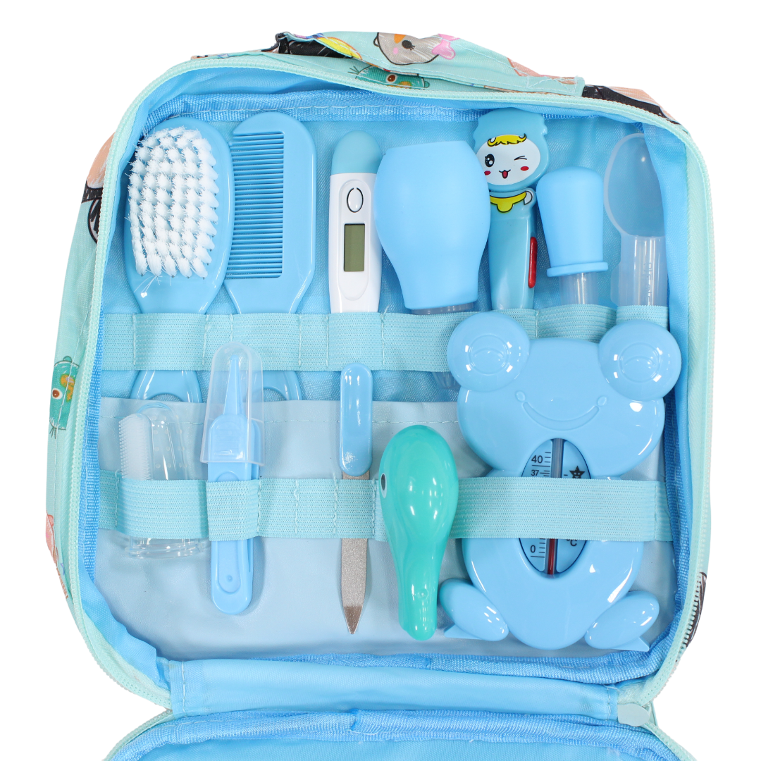 10-piece Pedicure Set with Thermometer - Light Blue