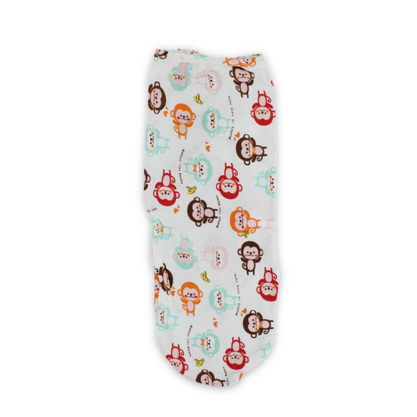 Kolaco Swaddle Wrap – Off-White with Monkes Print