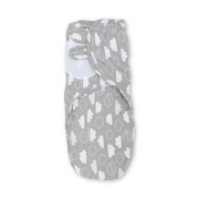 Kolaco Swaddle Wrap – Grey with Clouds Print