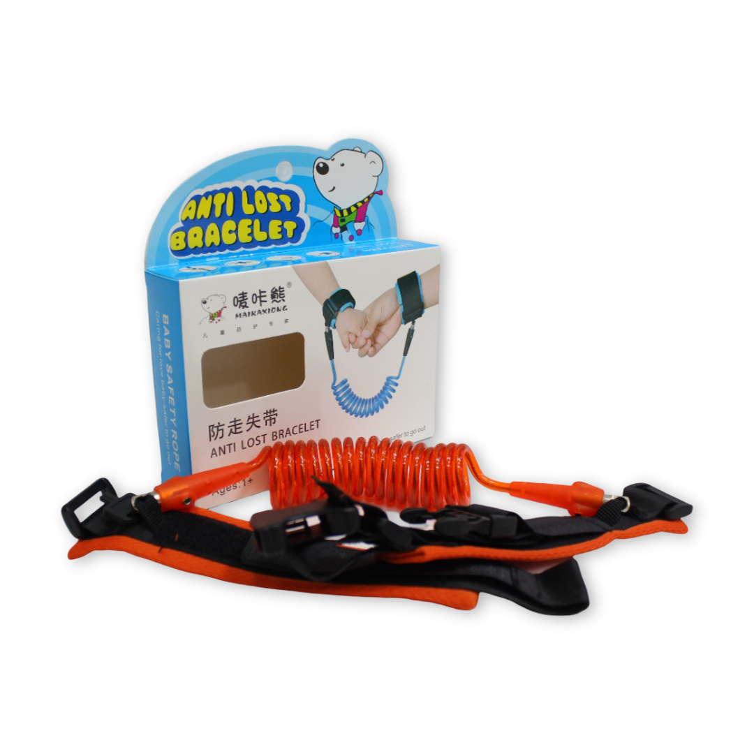 Child Safety Harness Wrist Belt 1.5m Anti-Lost Bracelet – Orange - Baby Essentials - Happy Baby