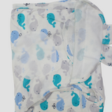 Unisex Kolaco Cotton Baby Swaddle (Whales)