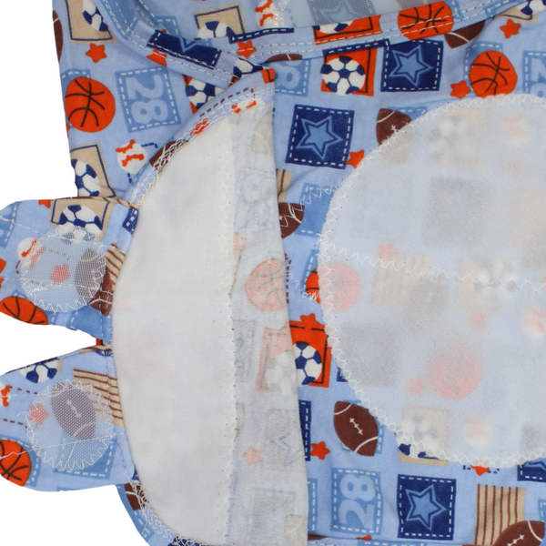 Kolaco Cotton Baby Swaddle – Baby Blue with Sports Print