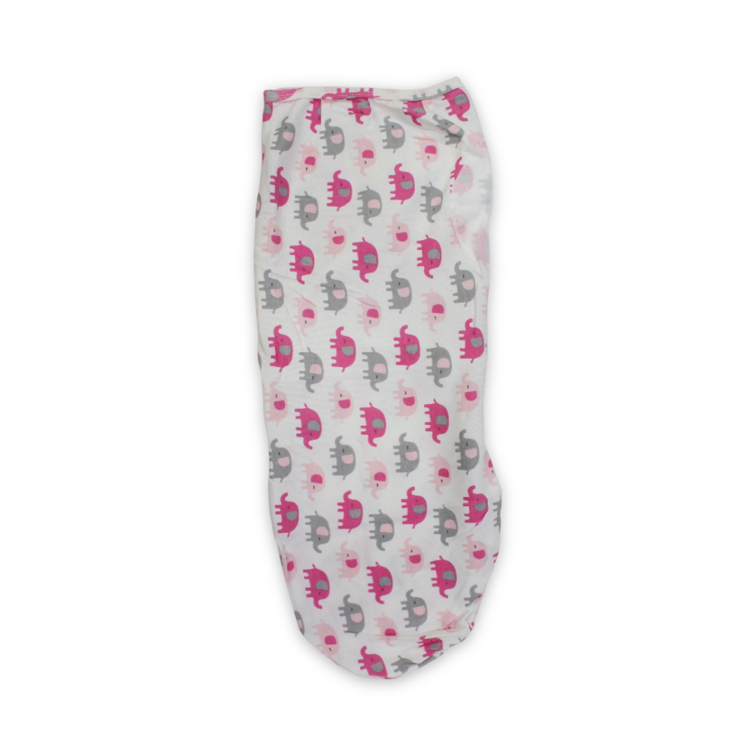 Kolaco Cotton Baby Swaddle – Off-White with Elephant Print
