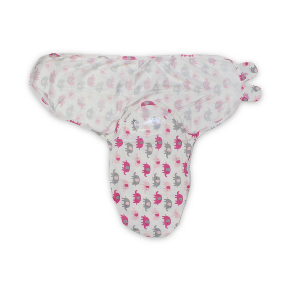 Kolaco Cotton Baby Swaddle – Off-White with Elephant Print