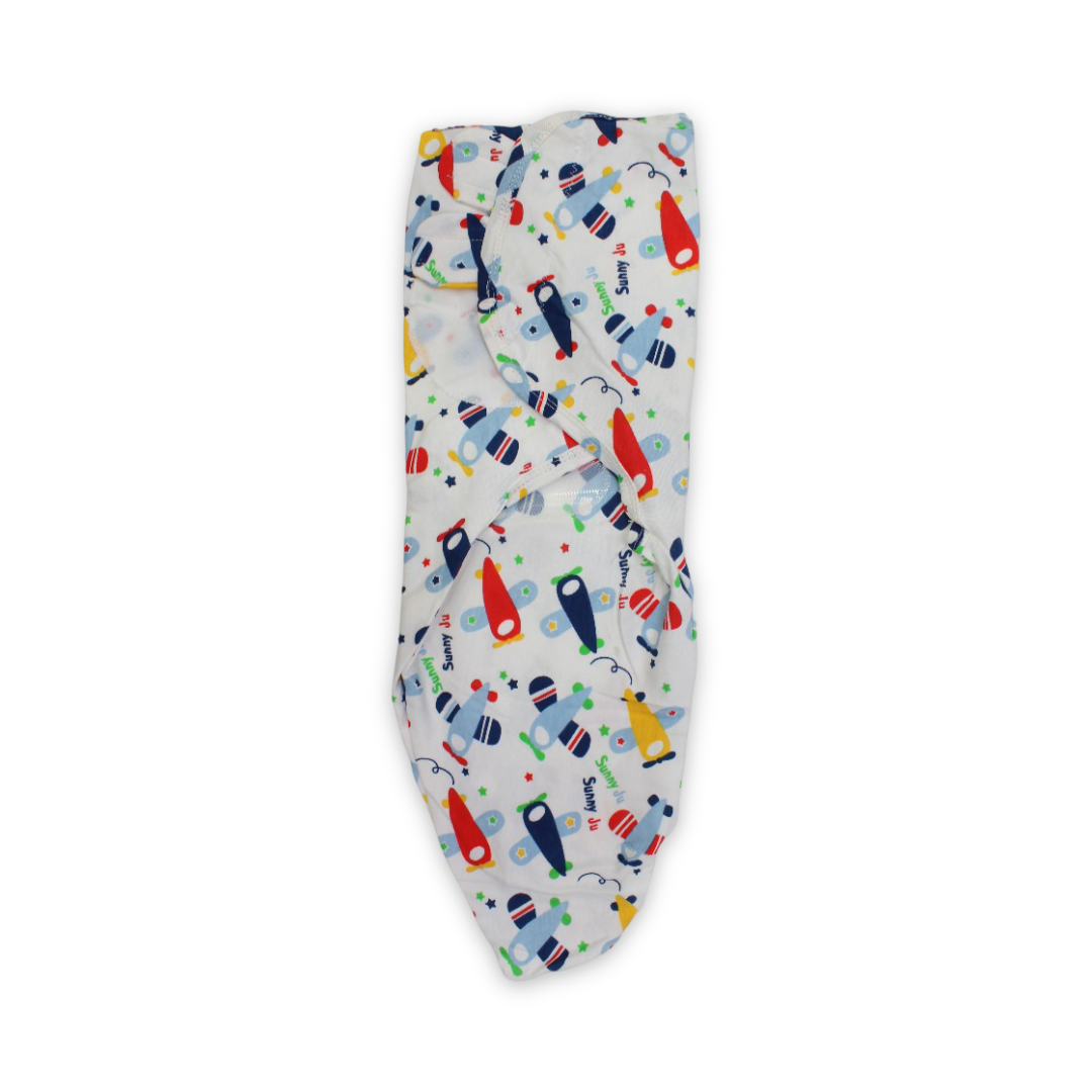 Kolaco Cotton Baby Swaddle Me (Airplanes) - Baby Essentials