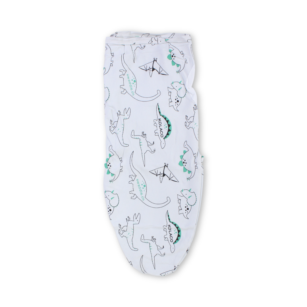 Kolaco Swaddle Wrap – Off-White with Dino Print - Baby Essentials
