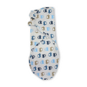 Kolaco Cotton Baby Swaddle – Off-White with Cars Print