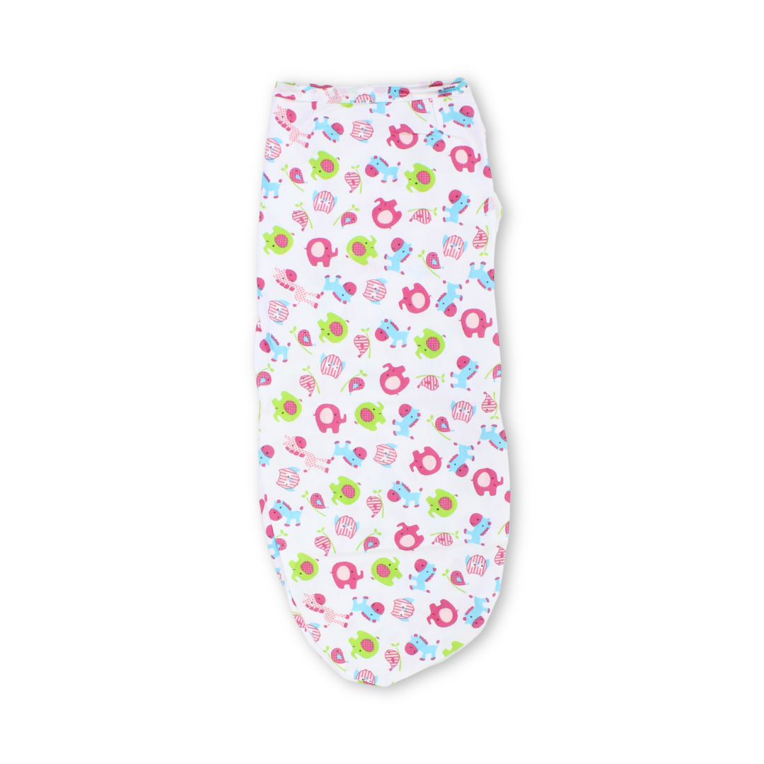 Kolaco Swaddle Wrap – Off-White with Animals Print
