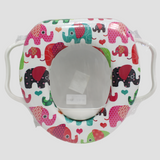 Cushioned Children’s Toilet Seat – Potty Training Toilet Seat with Handles (Elephants)