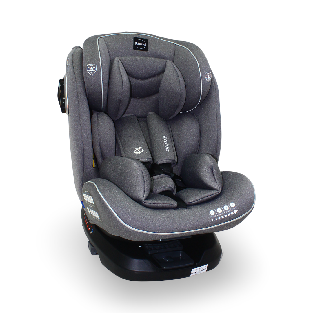 Kidilo KBH311 ISOFIX 360° Rotation Car Seat – Grey