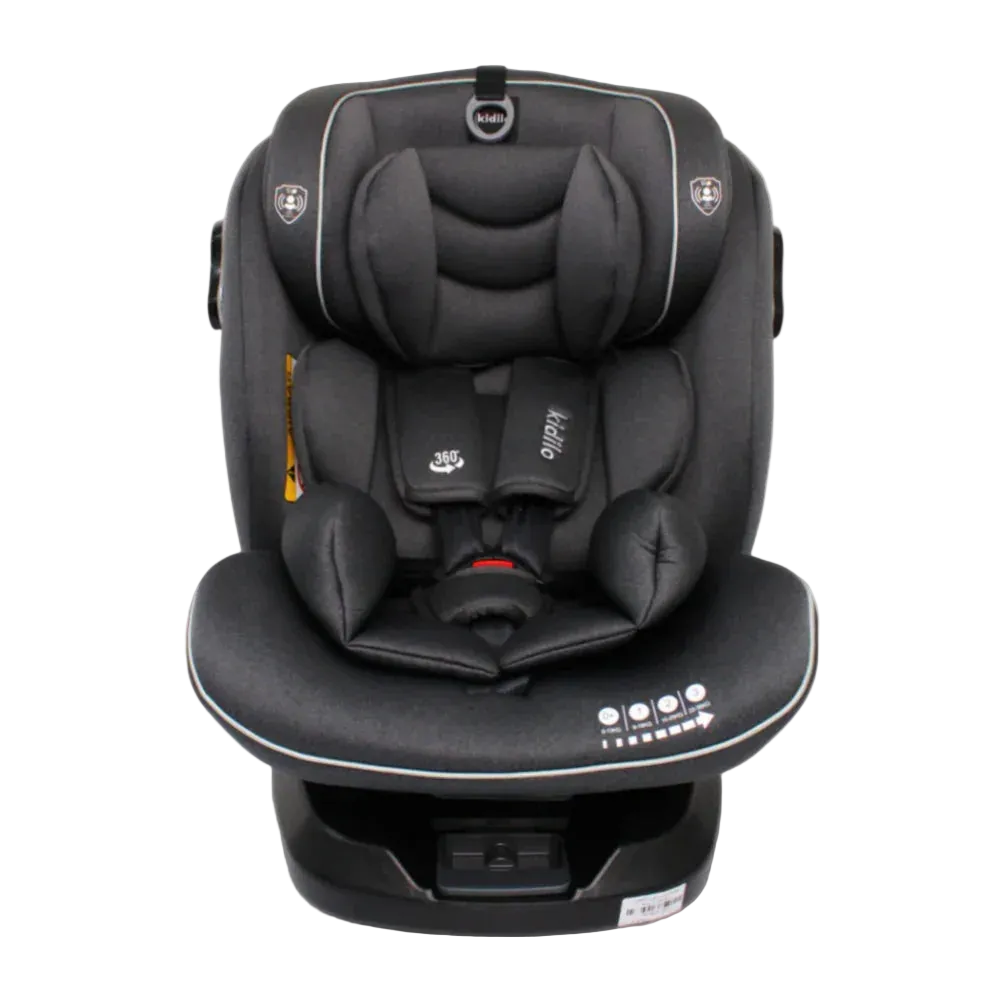 Kidilo 360° Rotation ISOFIX Baby Car Seat – Dark Grey