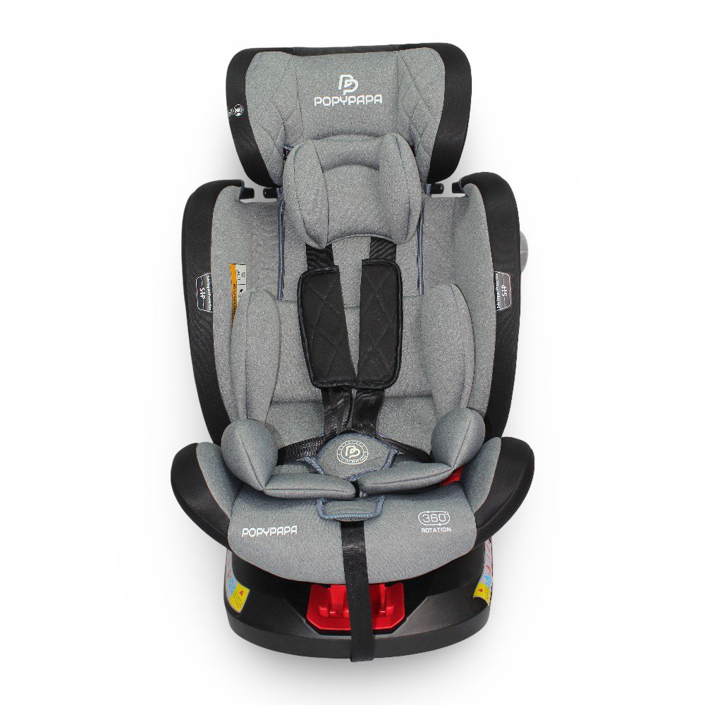 Popypapa Isofix 360° Three-Stage Car Seat - Light Grey