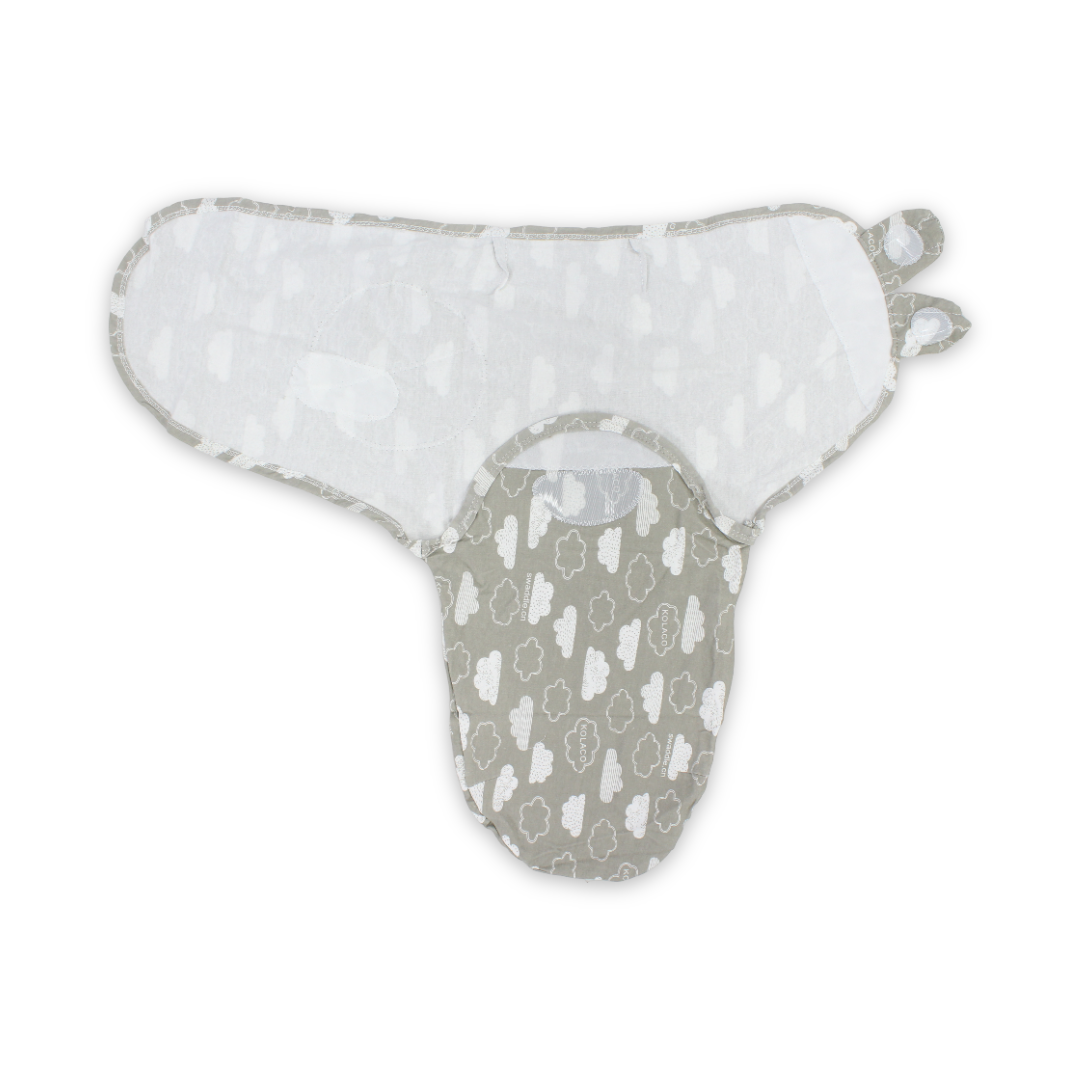 Cotton Baby Swaddle – Grey Cloud Print